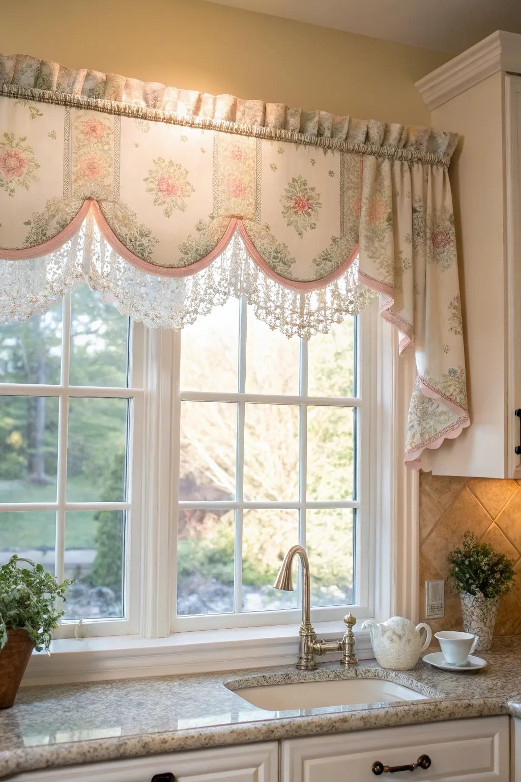Soft scalloped edges create a cozy ambiance.