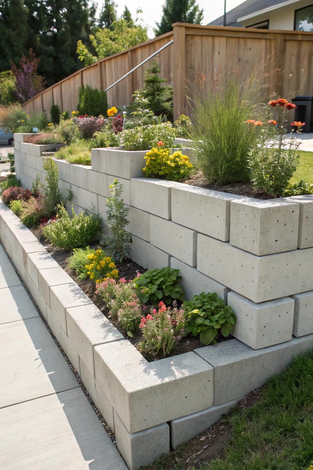 Stone components impart a sleek, robust choice for your garden's uplifted beds.