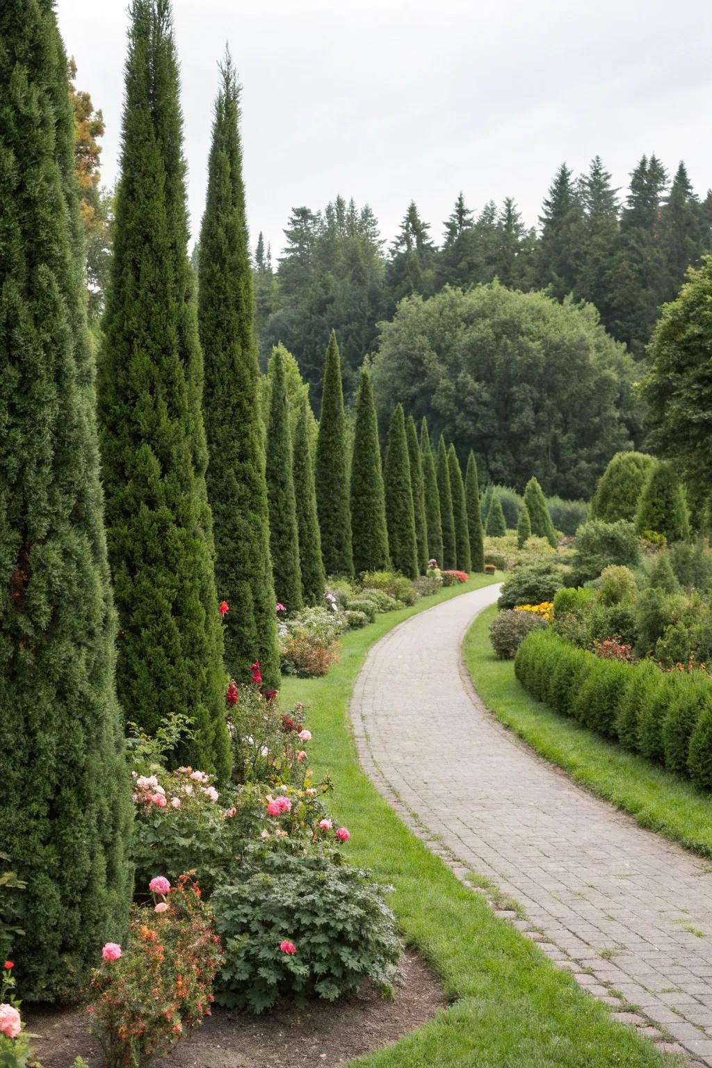 Precisely aligned Emeralds lead you through the garden.