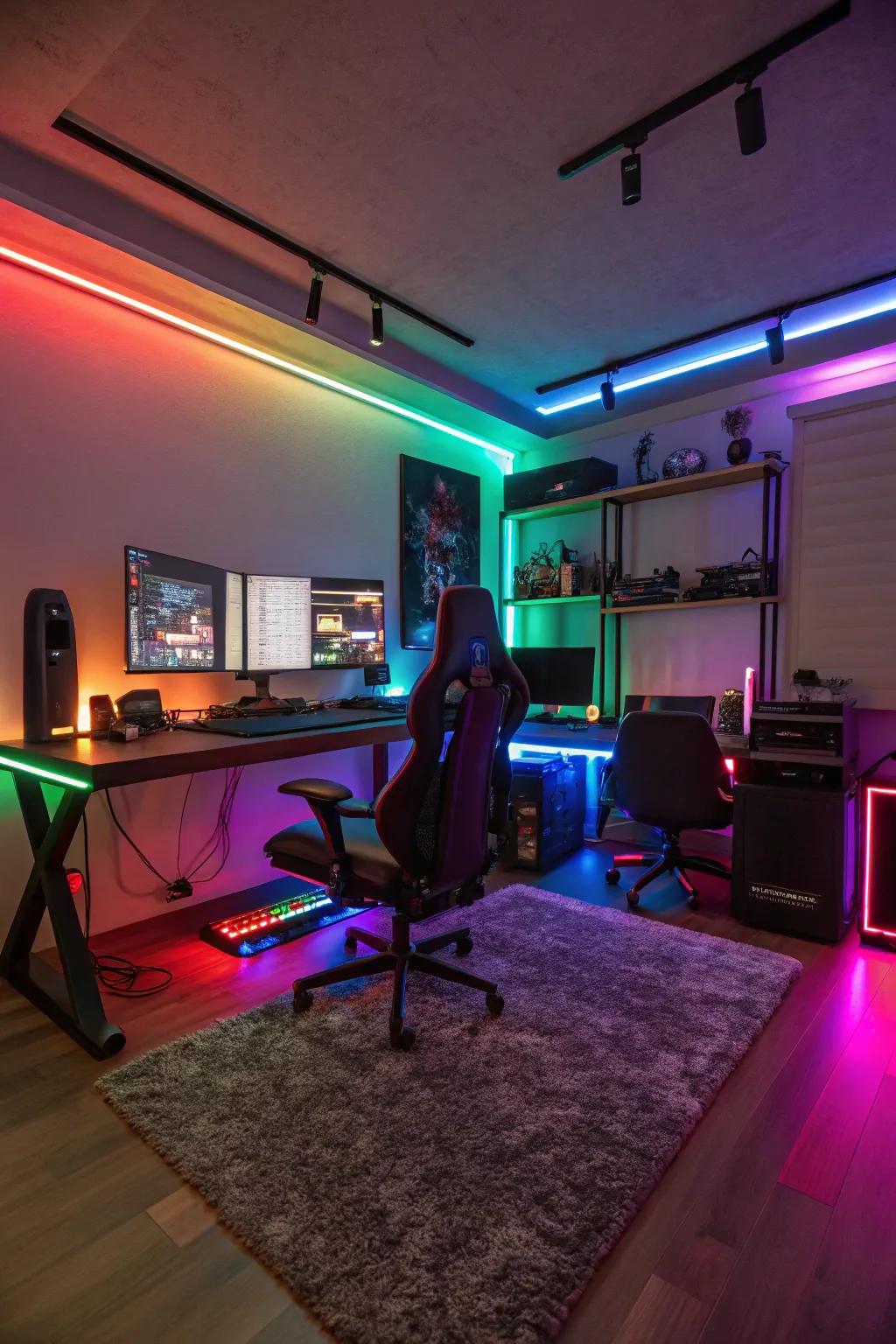 Enhance your arrangement using chromatic desk illumination.