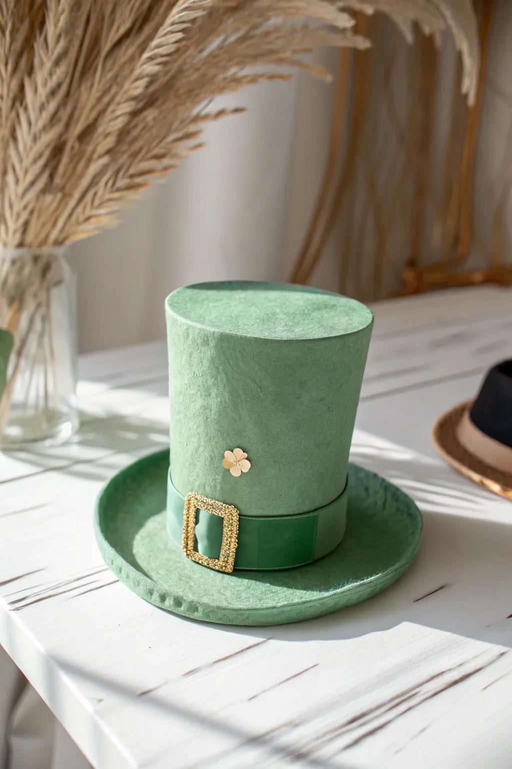 Transform the commonplace into the delightful with these self-made sprite hats — an exquisite fusion of minimalism and charm for your St. Patrick’s Day setting.