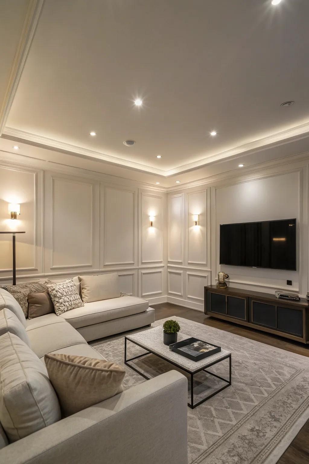 Inset lights offer a clean, modern look without taking up any visual real estate.