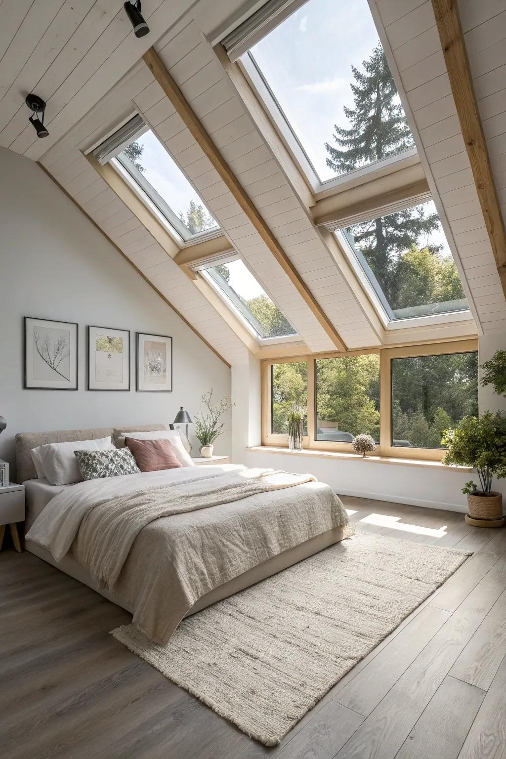 Welcome the sun with skylights and generous windows.