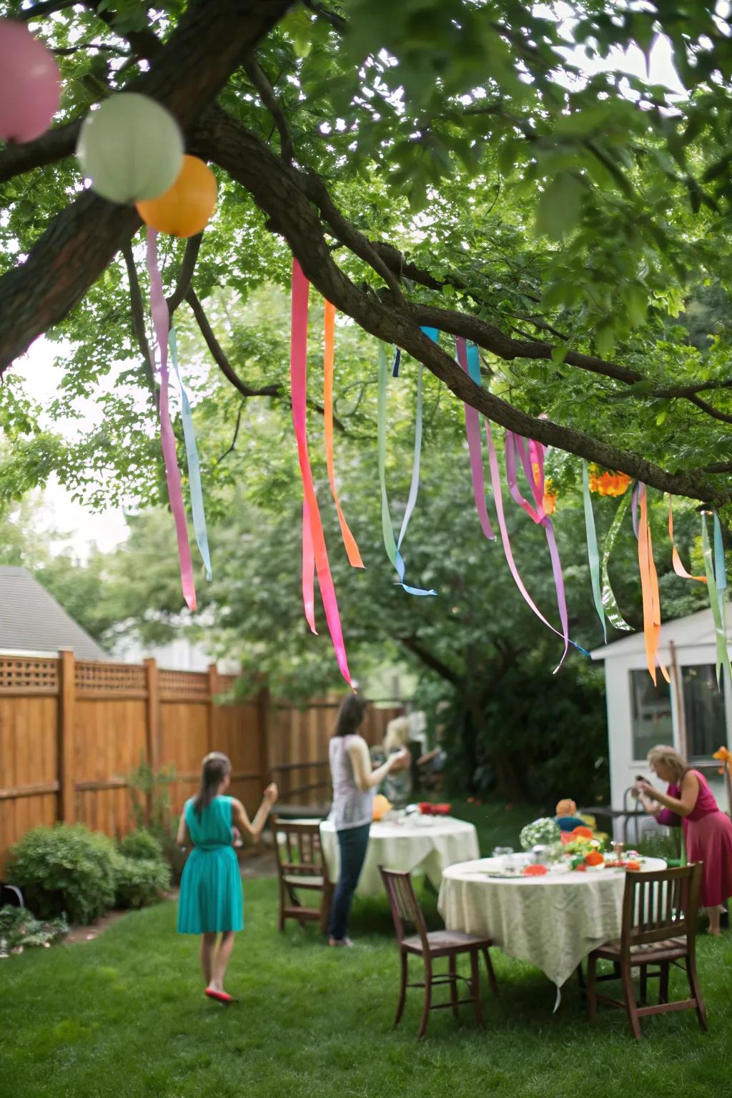 Streamers lend a touch of whimsy to any outdoor event.