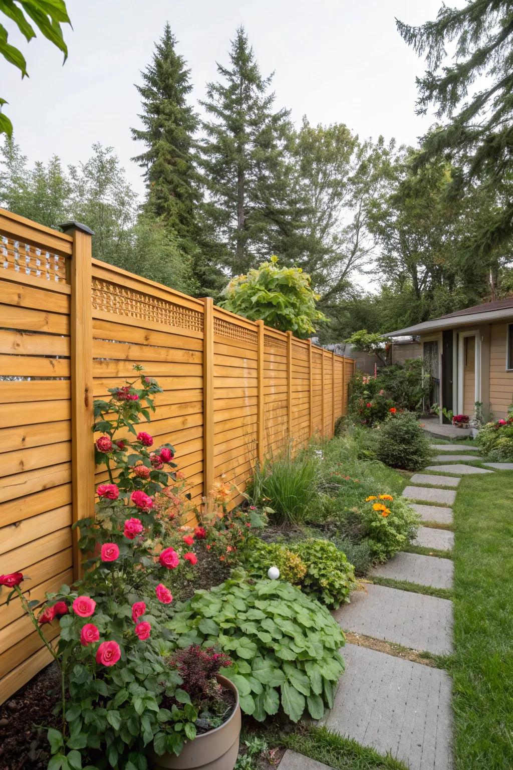 Timber planks present an enchanting and adaptable fencing solution for your garden.