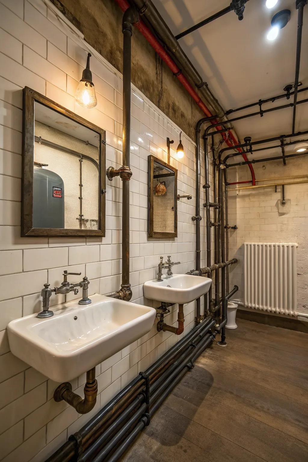 Manufacturing allure portrayed by means of apparent conduits and metallic constituents.