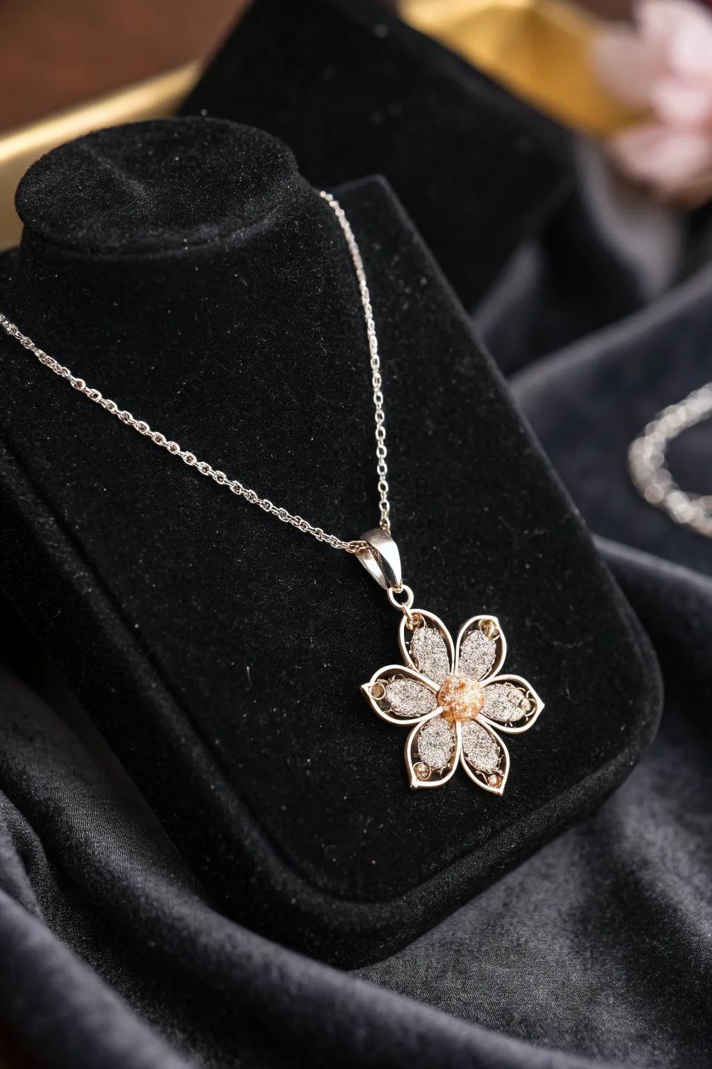 Birth blossom pendants offer a personal and stylish accent.