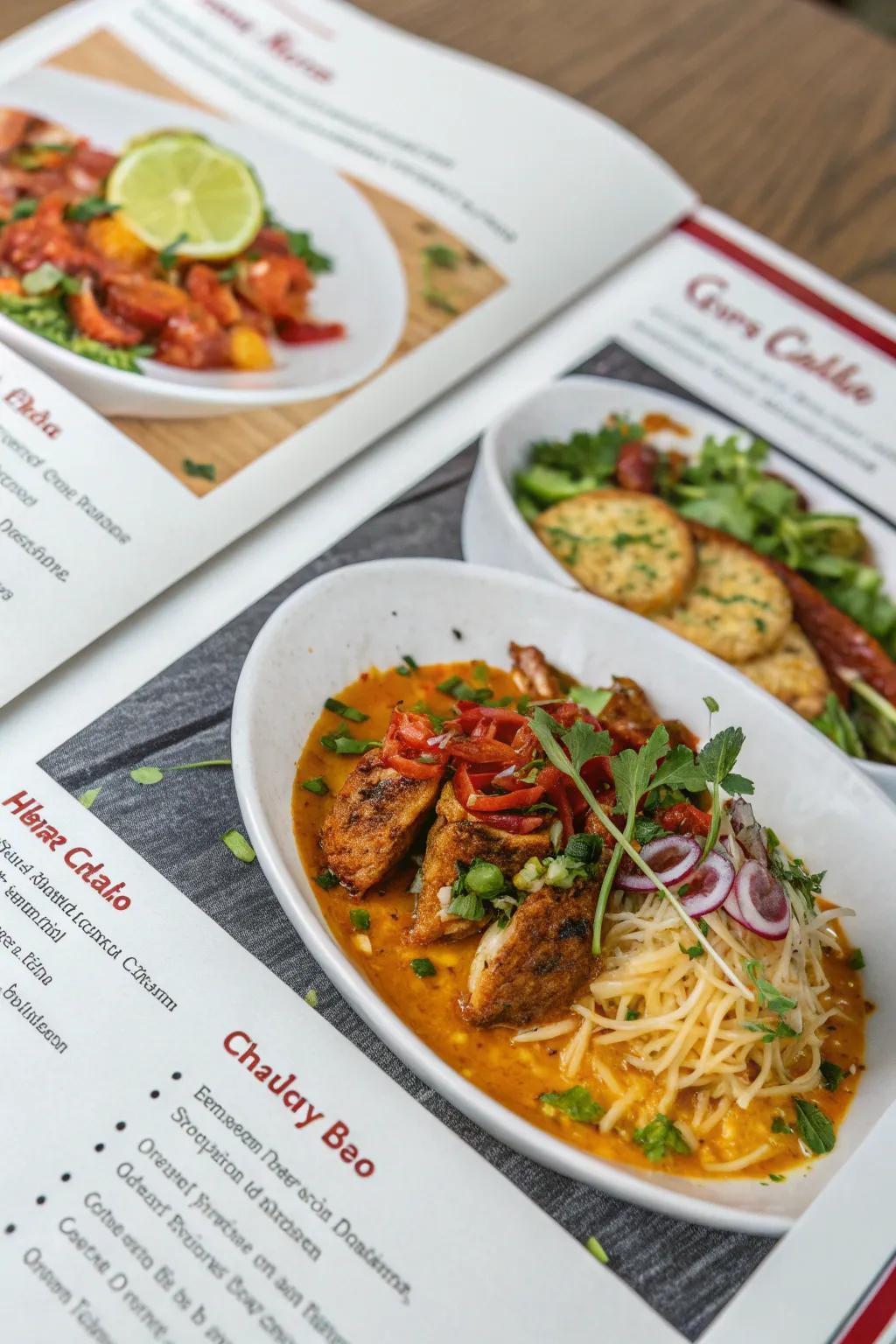Visual attractiveness: culinary images heighten the excitement of the dining experience.