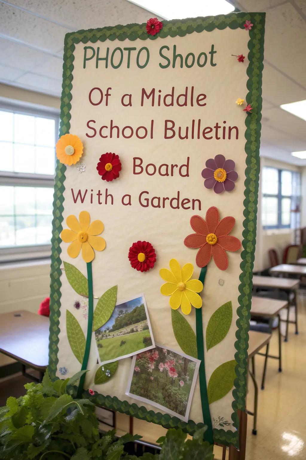 A goal-setting garden display area brimming with student desires