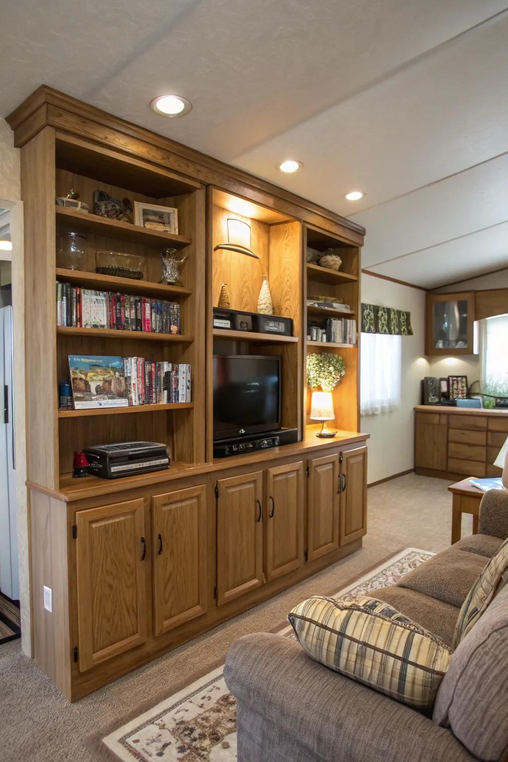 Clever storage options can assist in keeping your manufactured home well-organized and spacious.