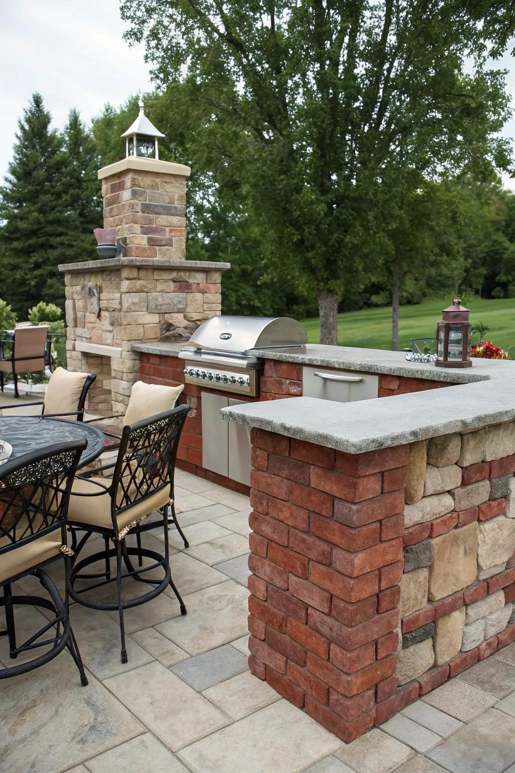 A timeless combination of stone and brick.