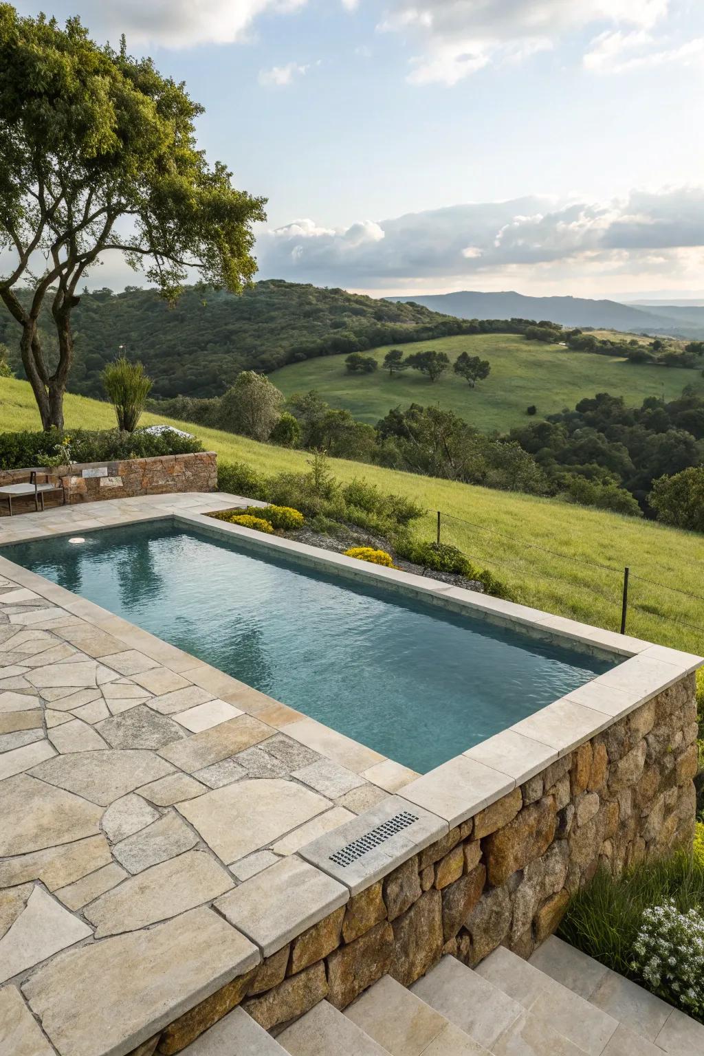 Native rock details boost the pool's inherent charm.
