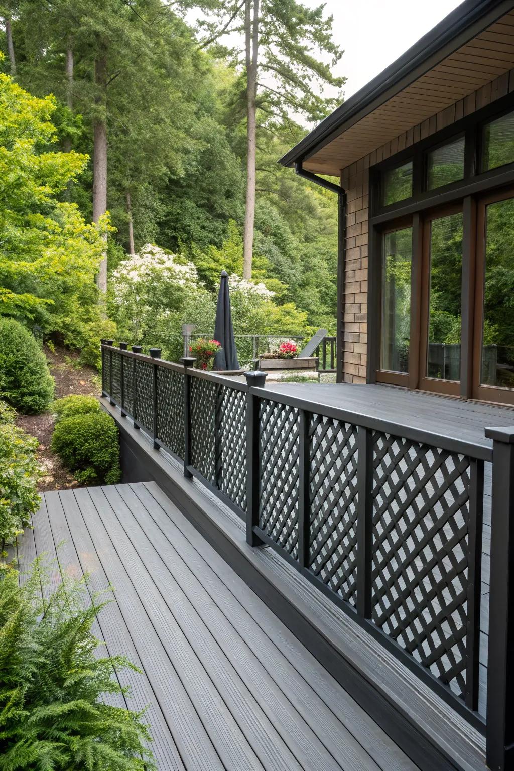 Up-to-date lattice panels bring a hint of refinement to your deck.