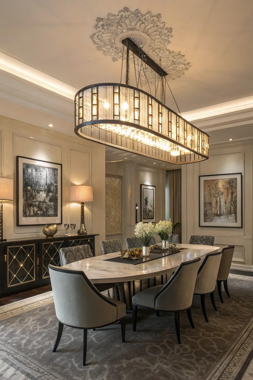 Statement lighting has the potential to elevate the entire dining experience.