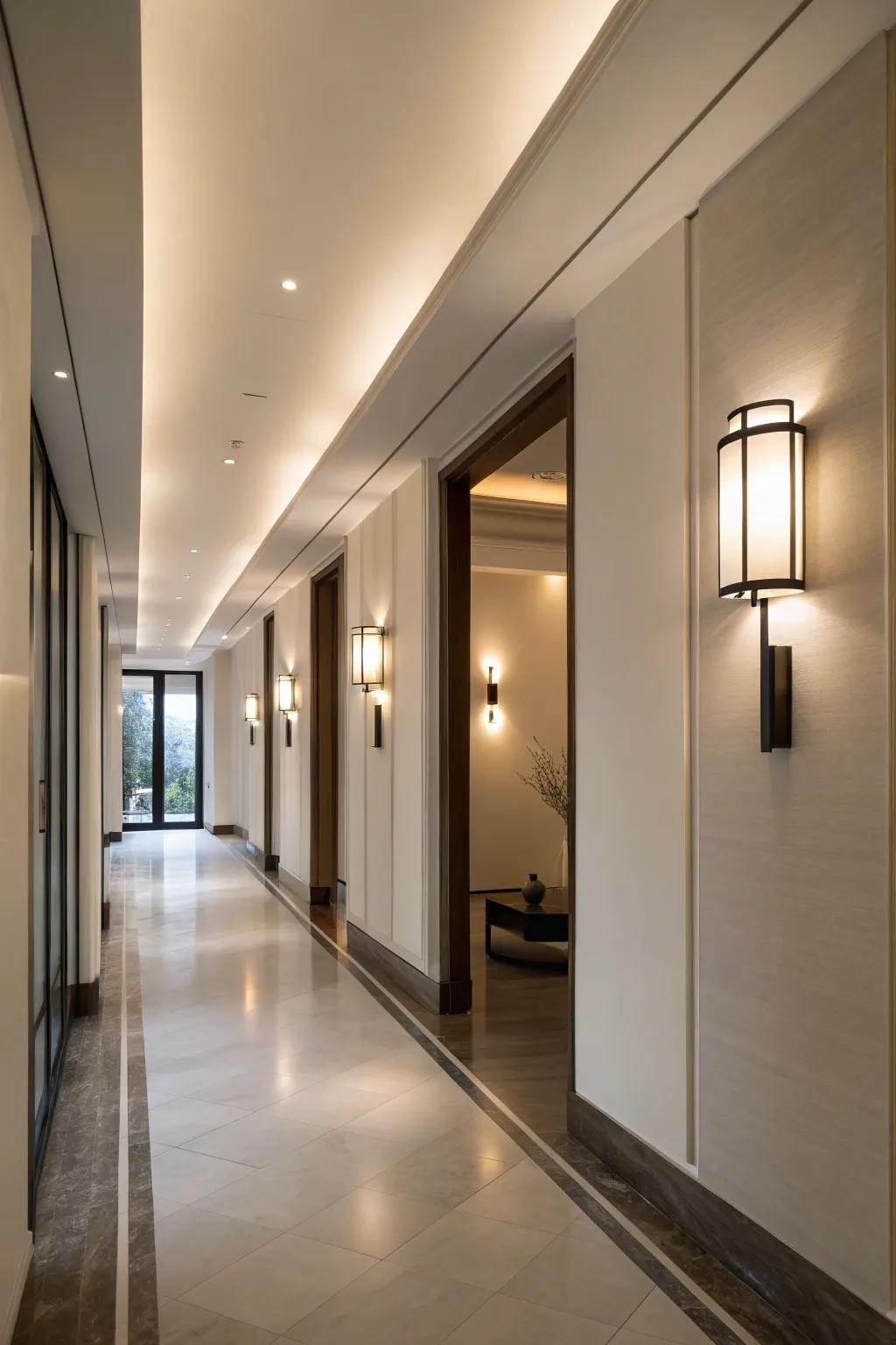 Minimalist wall sconces deliver an elegant lighting choice.