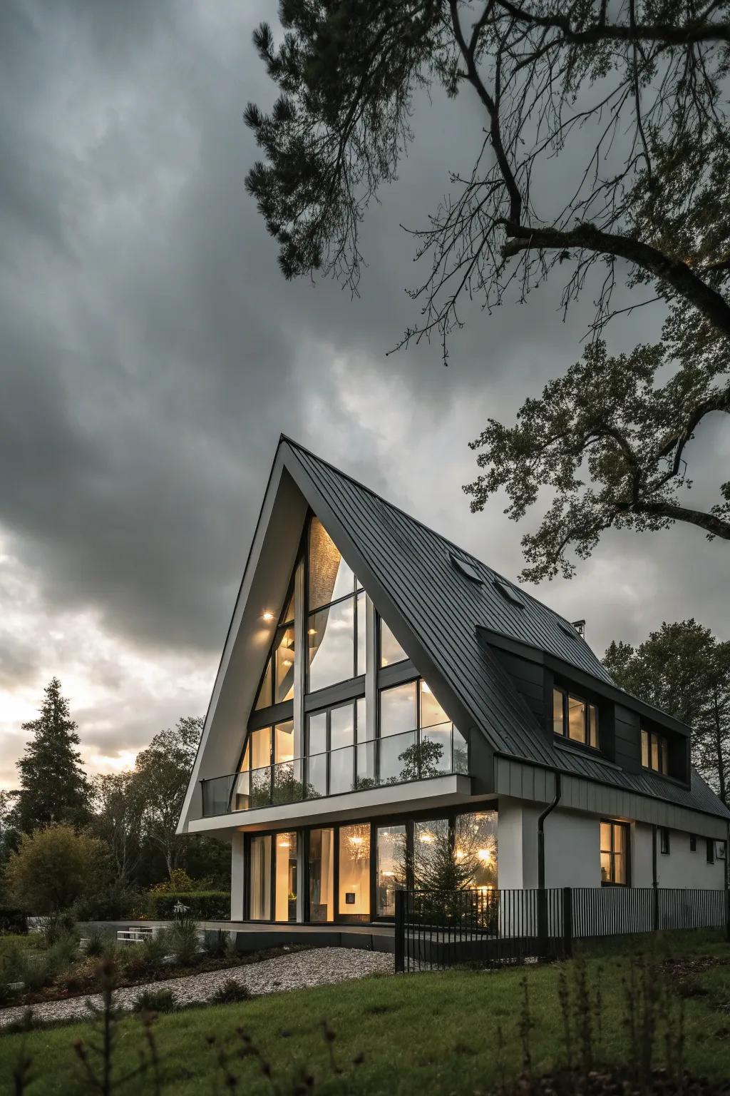 Balanced roofs contribute a dynamic element to modern architecture.