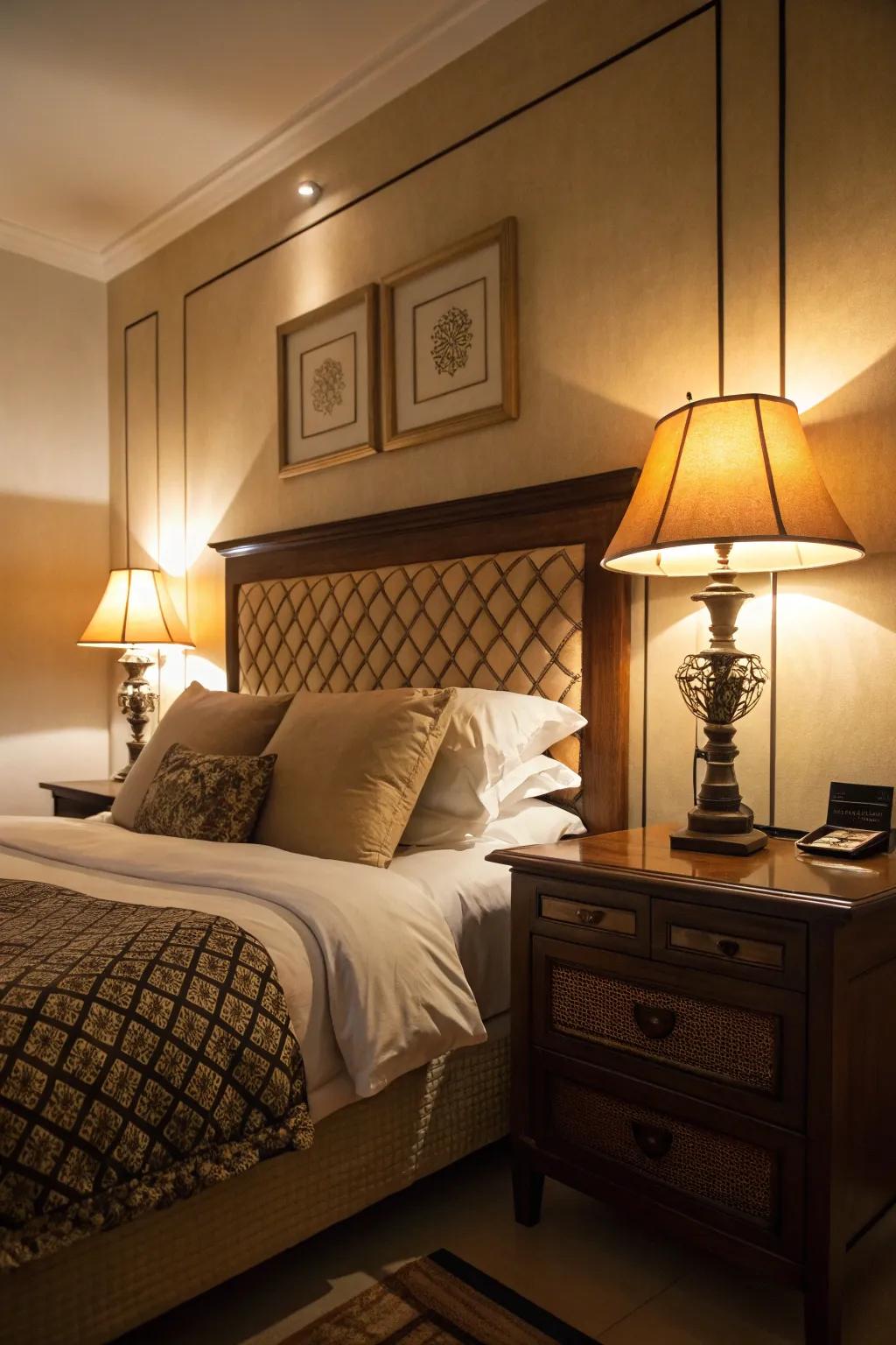 Warm shades create an ideal setting for unwinding.