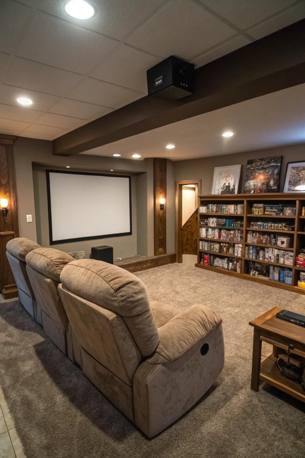 A large screen can instantly turn any space into a movie lover's paradise.