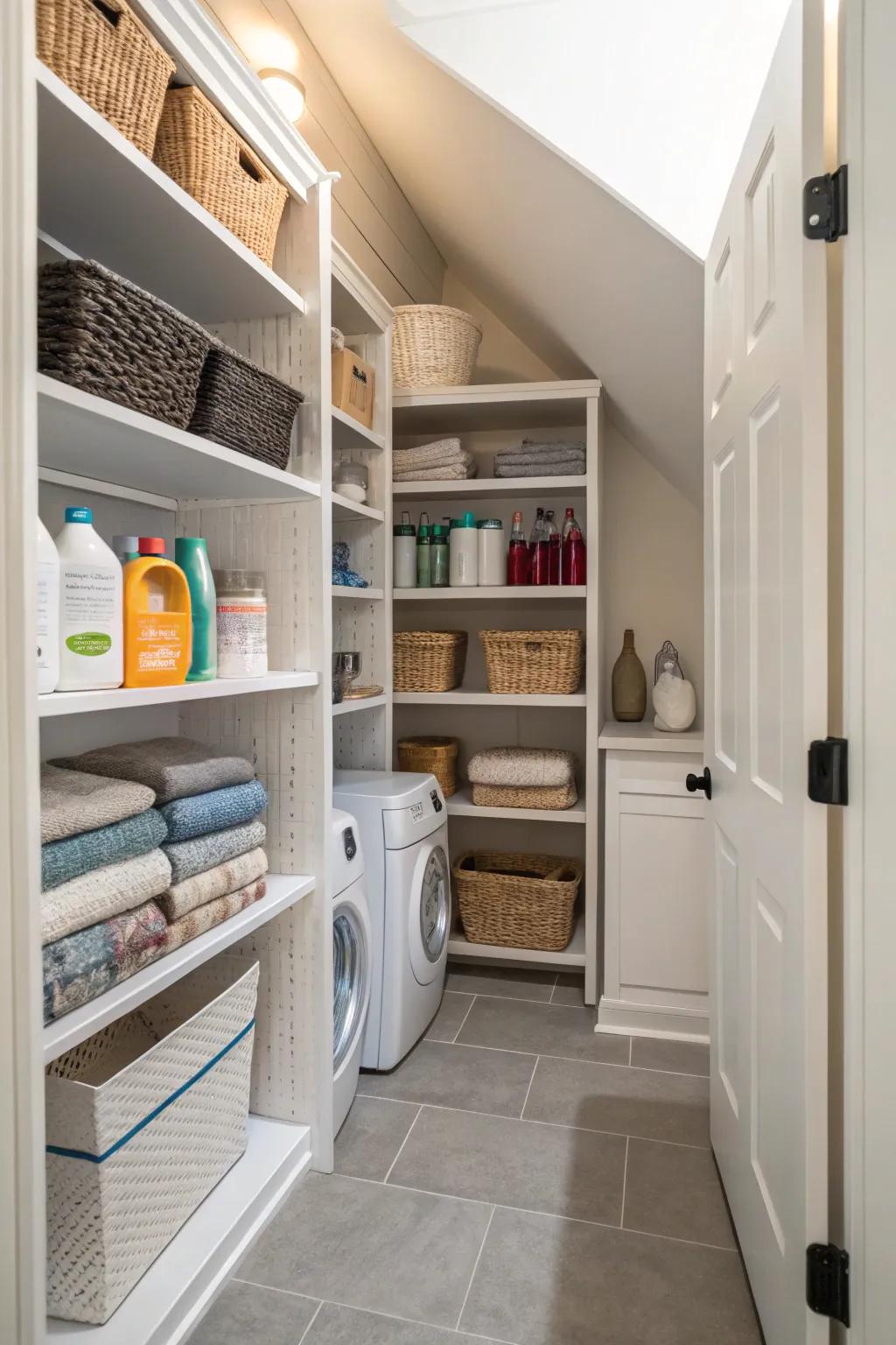 Change corners into storage wonders using clever shelving strategies.