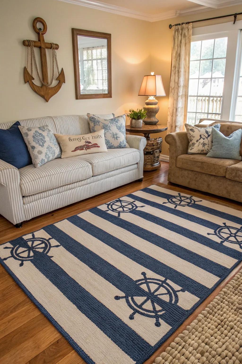 Linear patterns deliver a quintessential nautical sensation to your design.