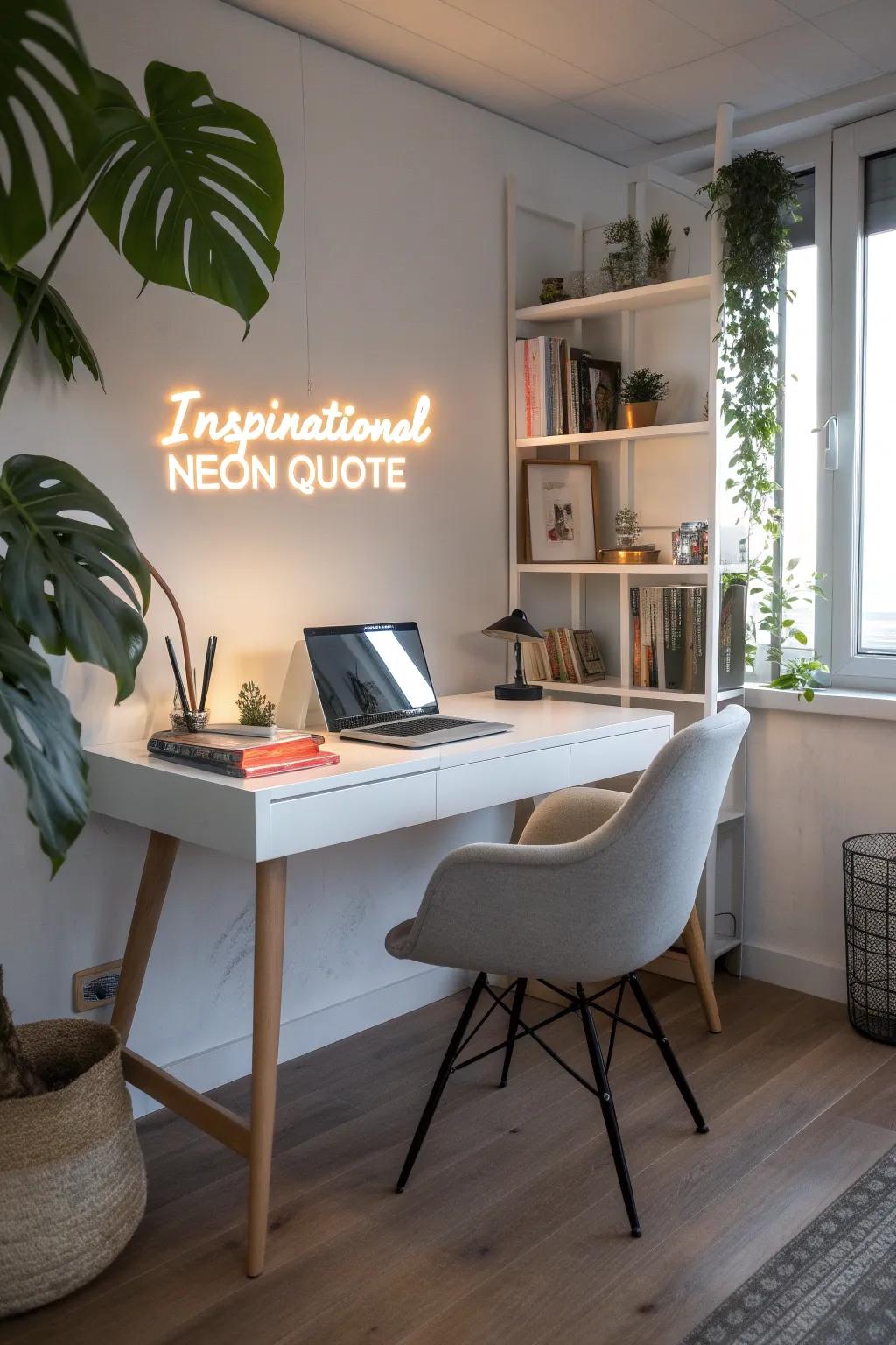 Allow an inspiring radiant expression to illuminate your workspace.