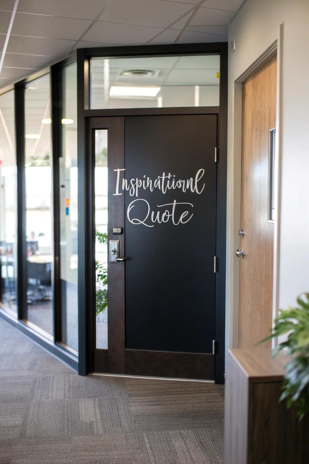 Inspire your colleagues with an engaging quotation showcased on your entrance.