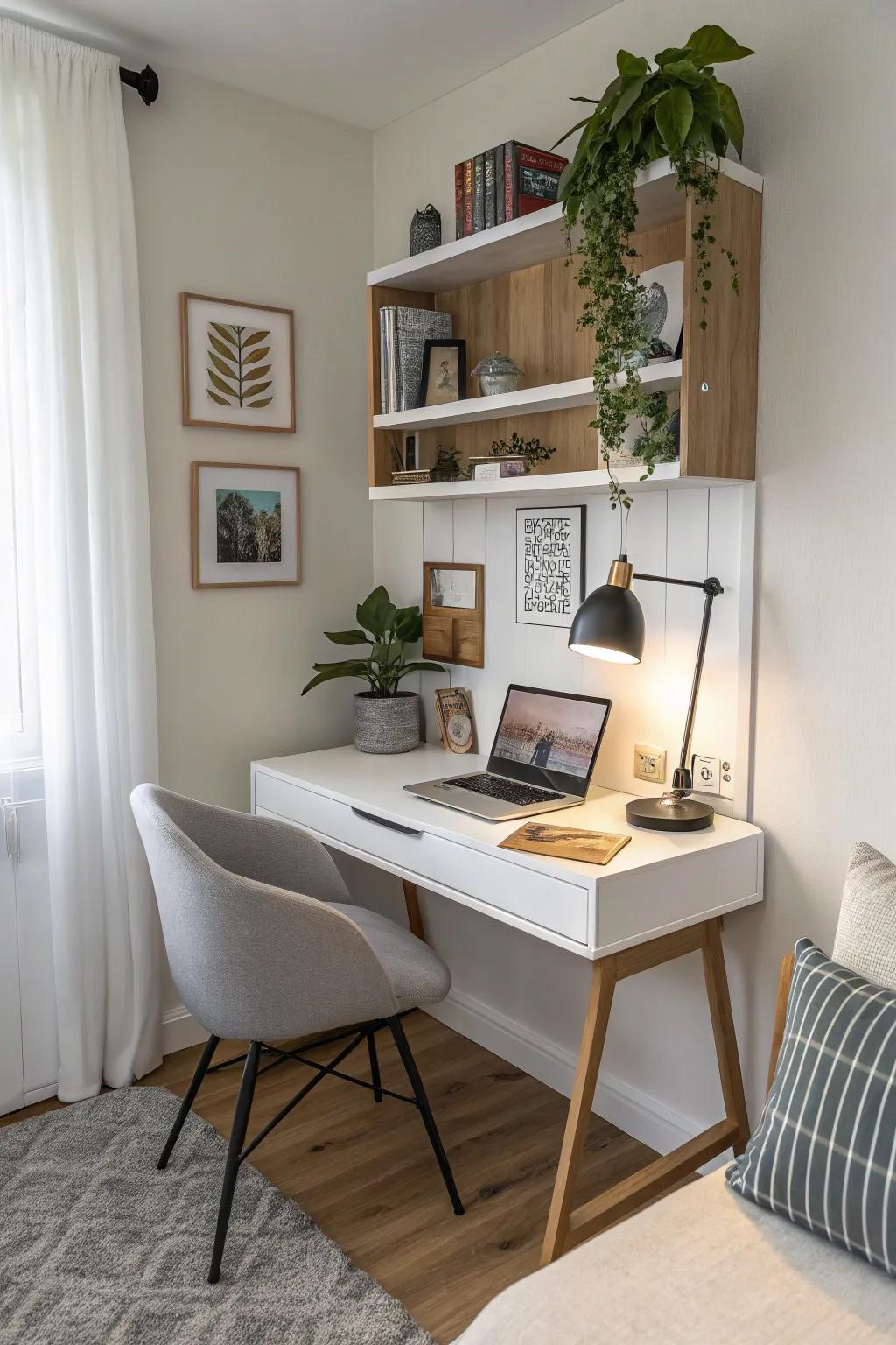 Make the most of your floor space with a fashionable elevated desk.