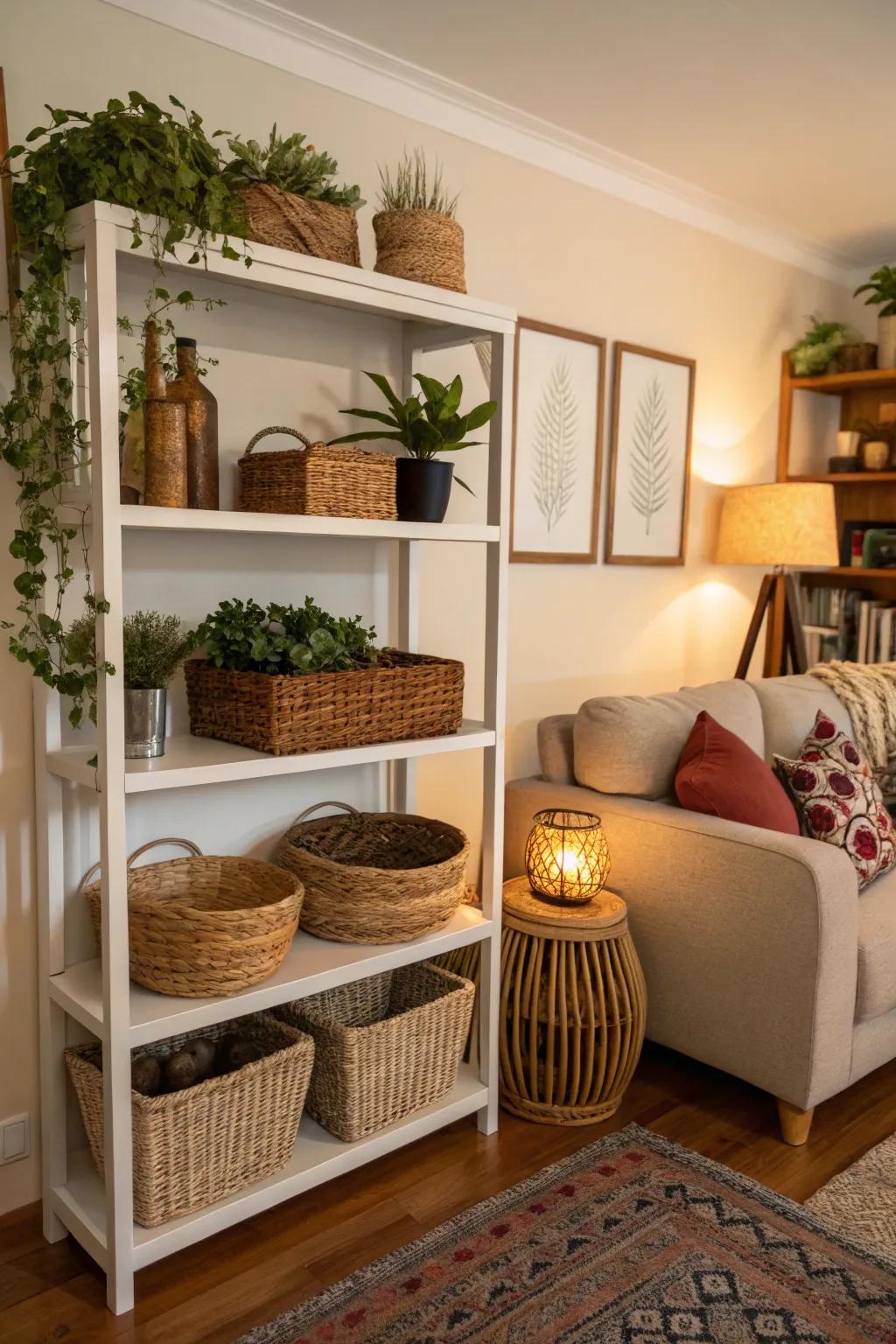 Holders provide fashionable storage for shelf management