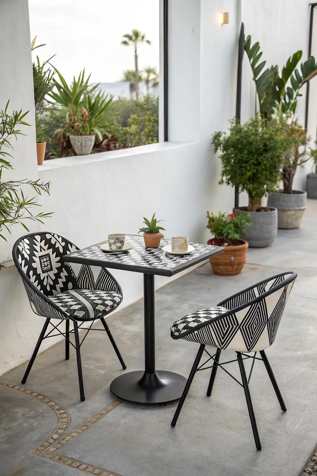The convergence of modern sophistication and outdoor ease is exemplified through angular patterns.