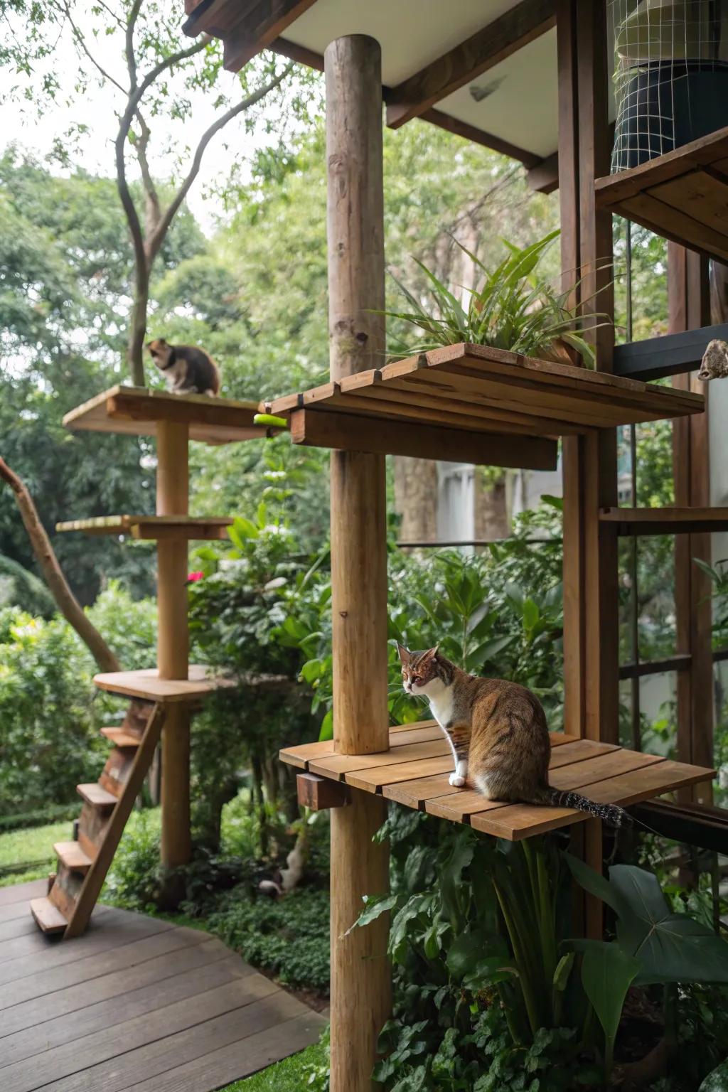 Tiered platforms present thrilling climbing prospects for cats.