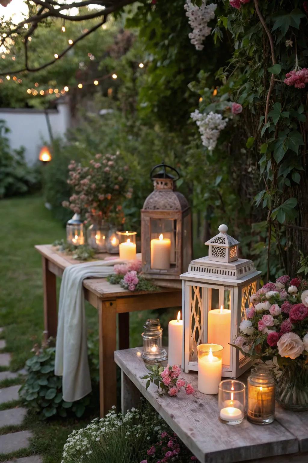 A delightful assortment of lamps and tapers, perfect for evening soirees.