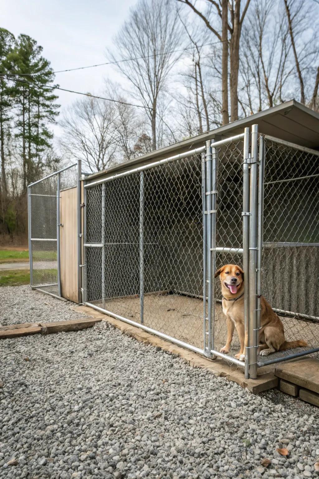 Crushed rock promotes natural water flow and grip.