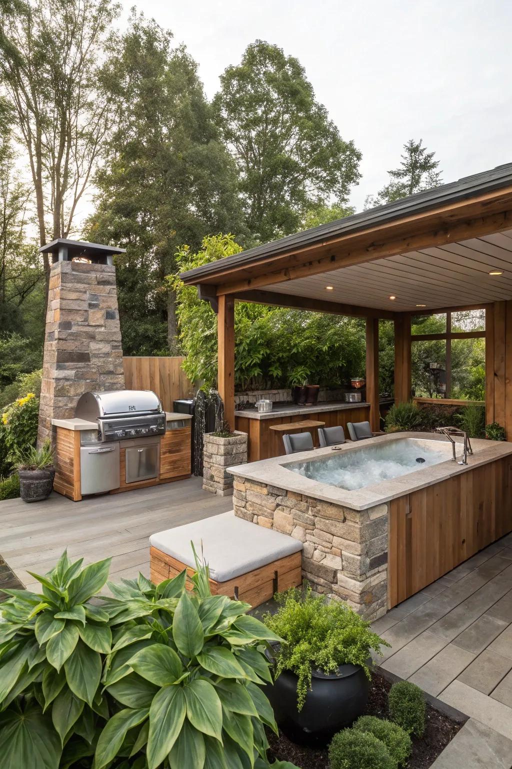Genuine components bring a sense of warmth and texture to your outdoor setting.