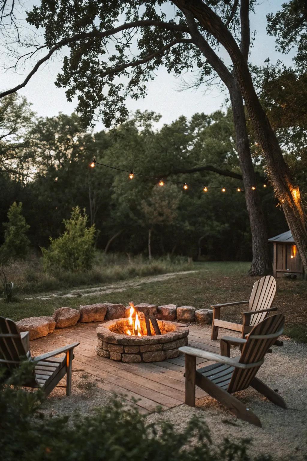 Boost your open-air space with a simple fire pit.