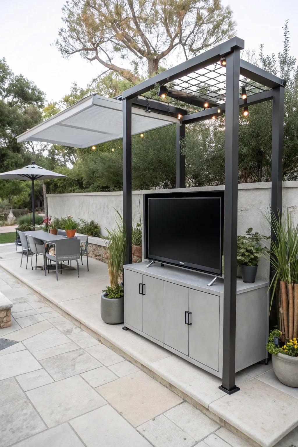 Embrace minimalism with a sleek, contemporary TV case.