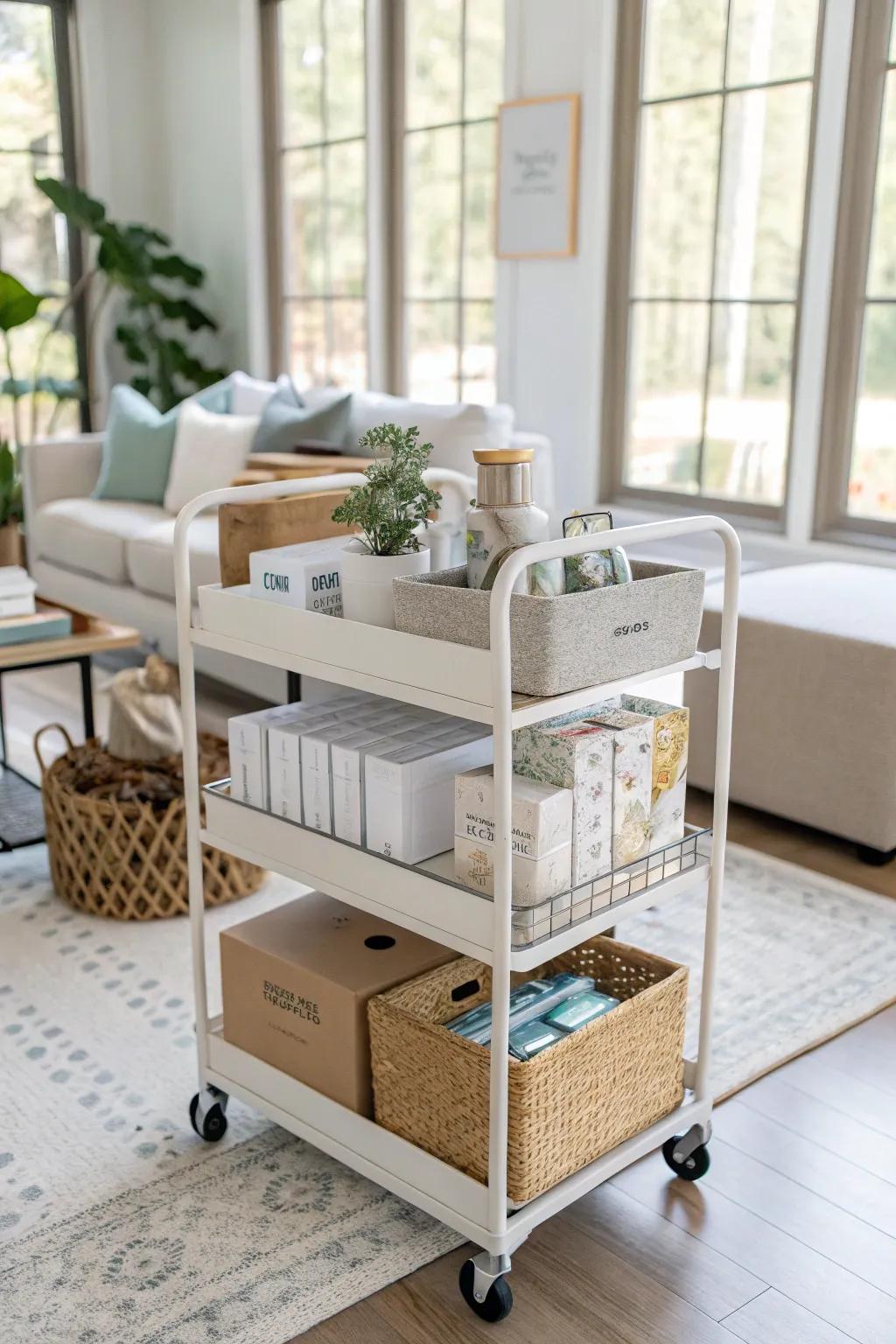 Having a transportable packing cart is extremely convenient.