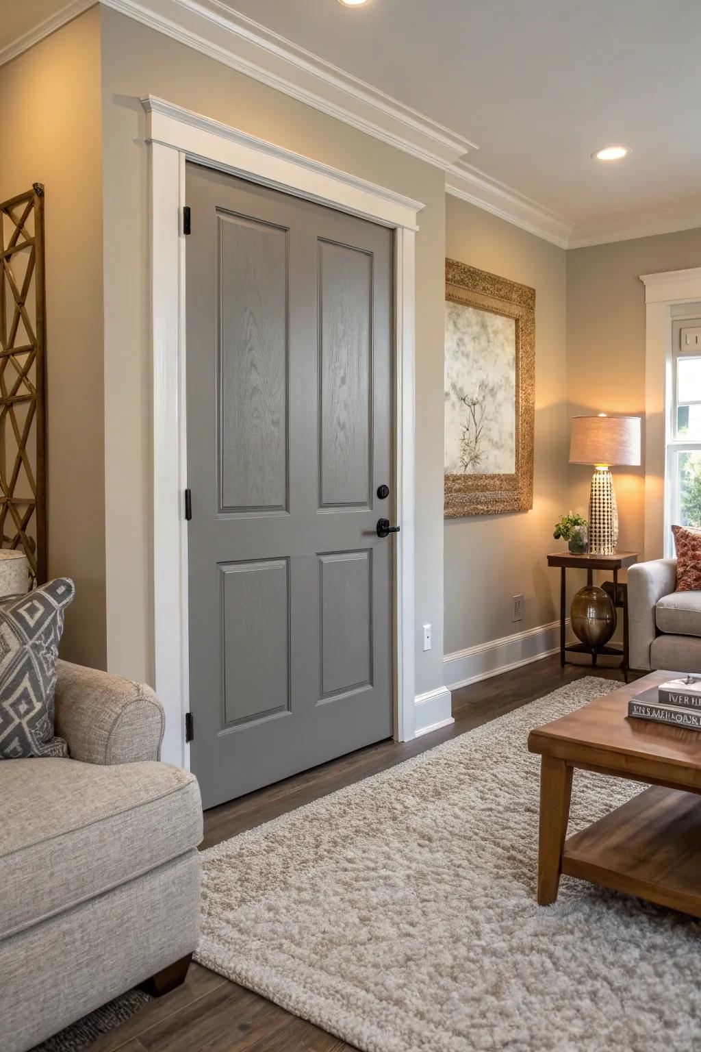 Gray doors blend seamlessly with a variety of interior styles.