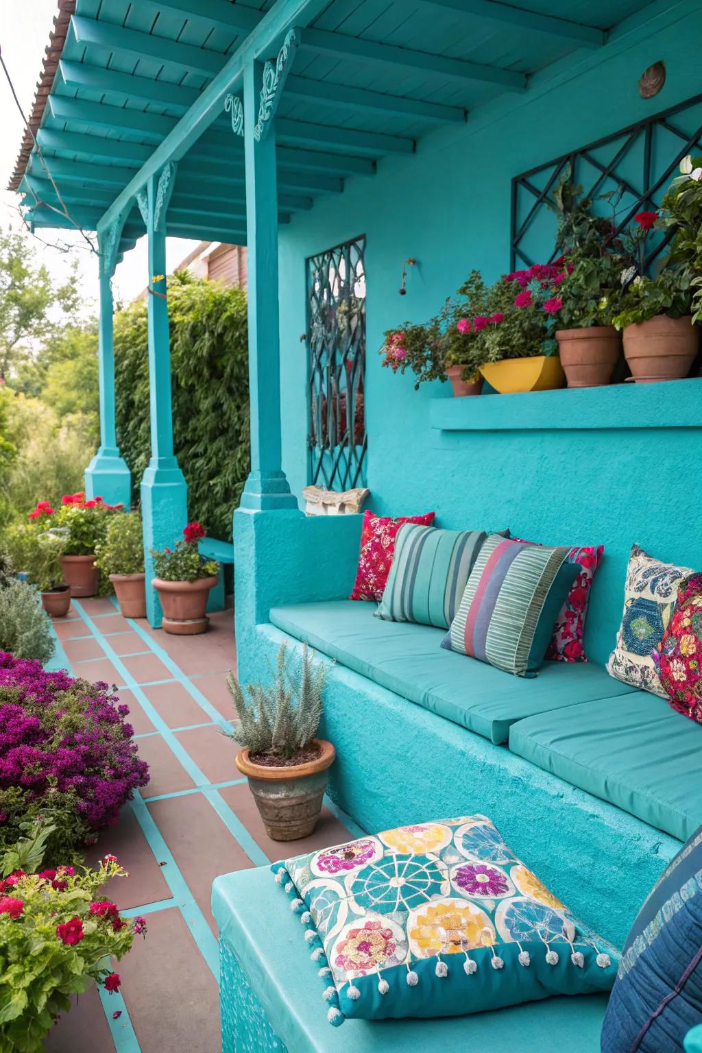 Bright colors can turn your patio into a vibrant sanctuary.