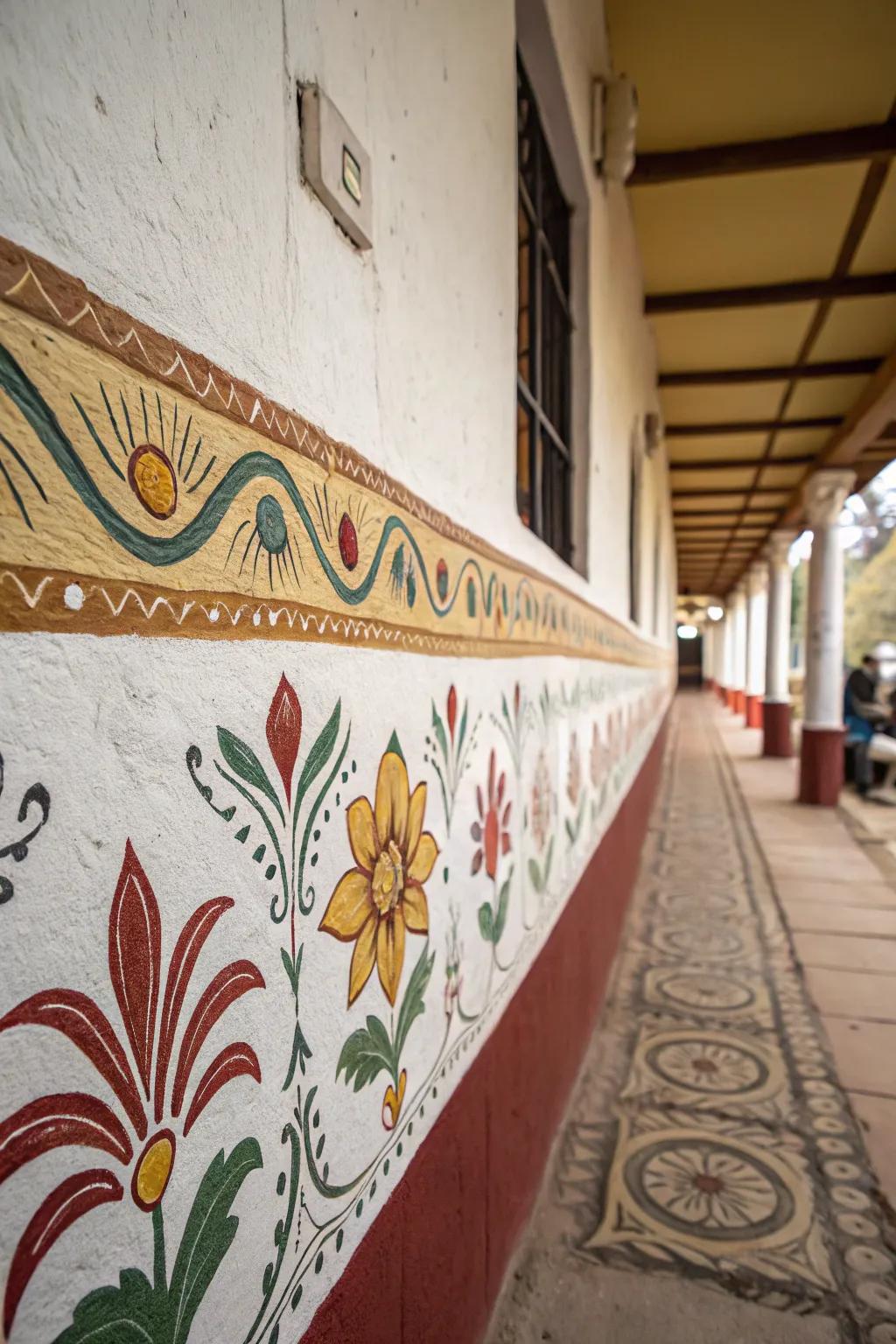 Individualize your abode through hand-painted border artistry.