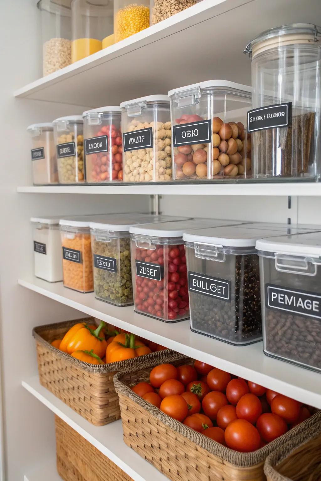 Labels improve clarity and utility in your pantry storage.