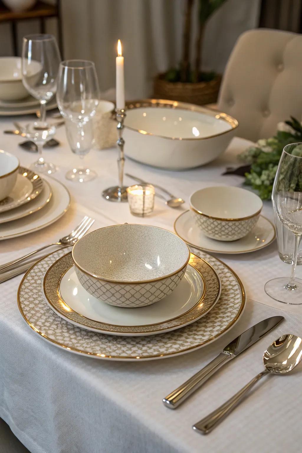 A refined table setting is essential for a sophisticated party.