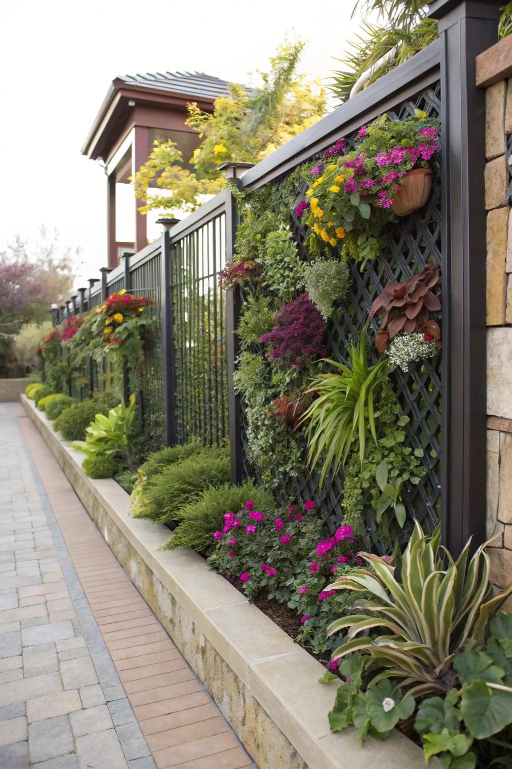 Vertical gardens introduce greenery and seclusion to your fencing.