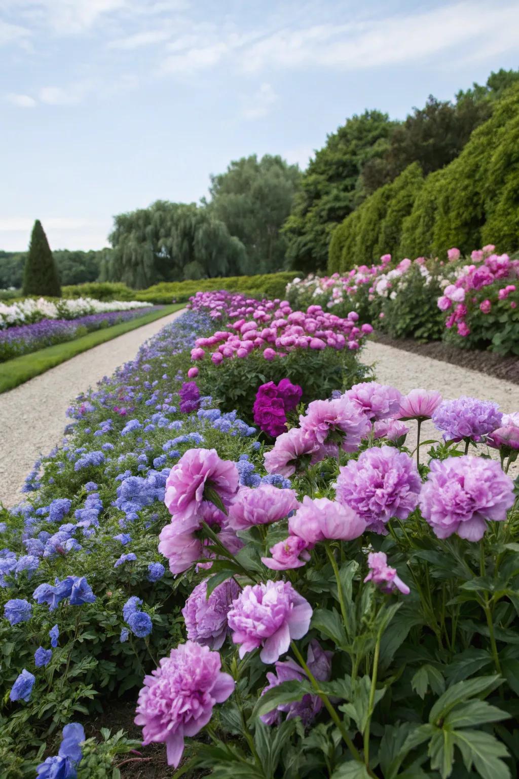 Blossoms elegantly matched with complementary blooms for a captivating contrast.