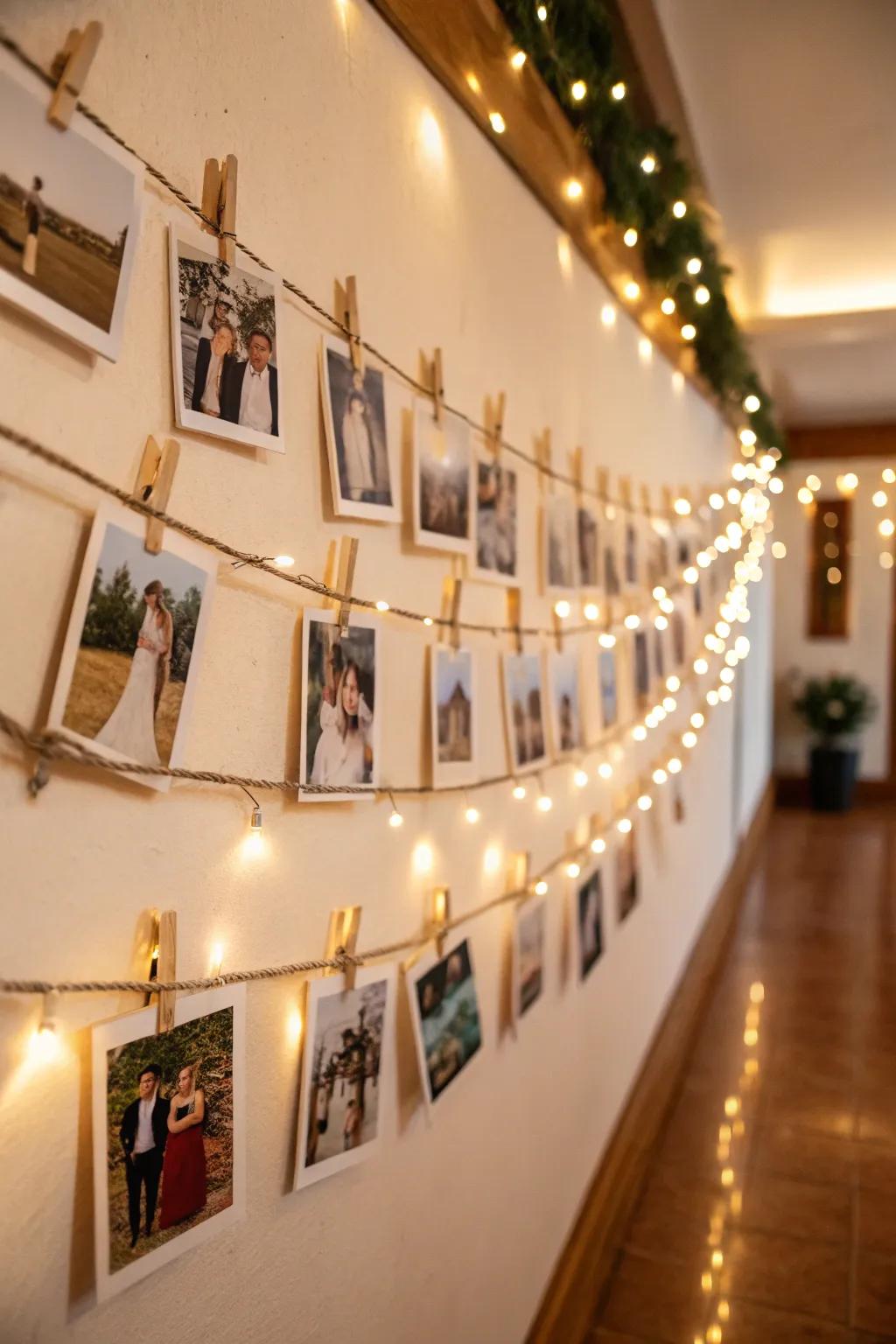 Timber fasteners provide a rustic touch to your photo wall.