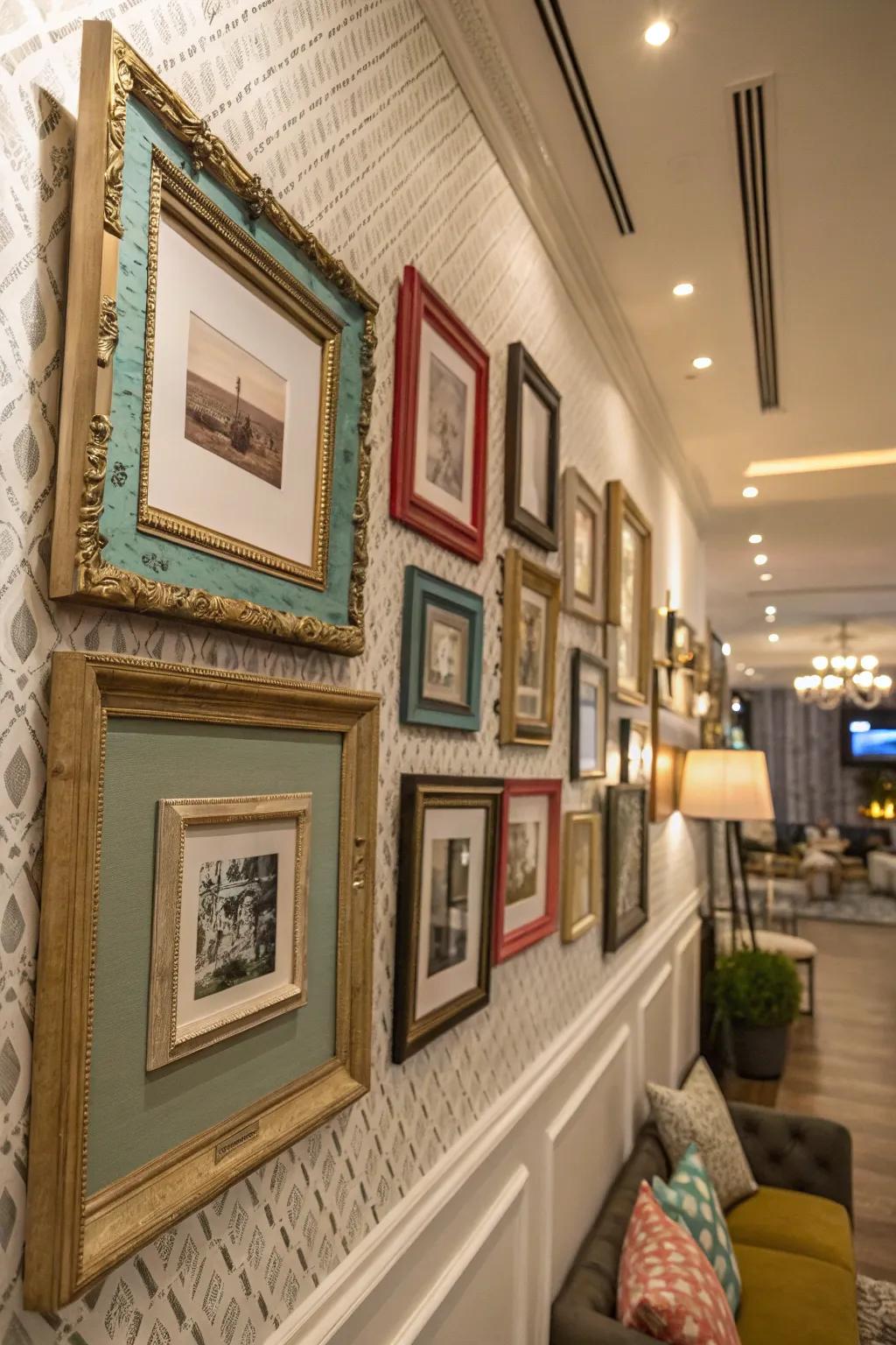 An eclectic assortment of frames enriches any space with personality and allure.
