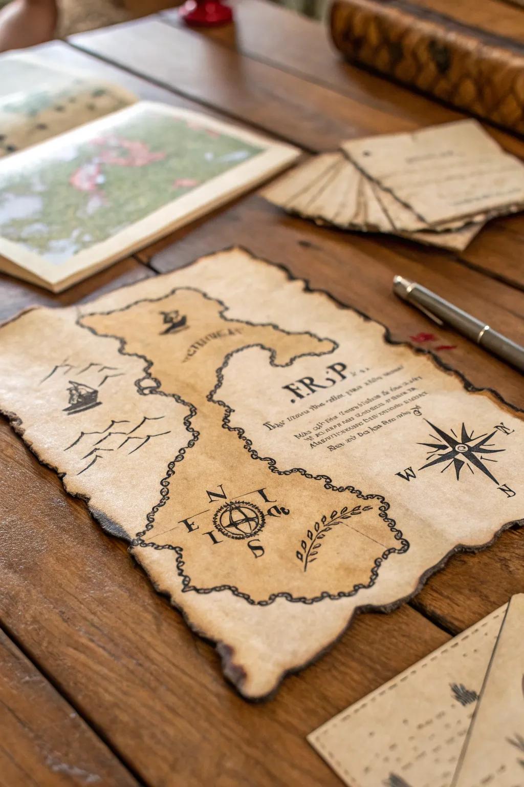 Thrill guests with enigmatic treasure chart summons.