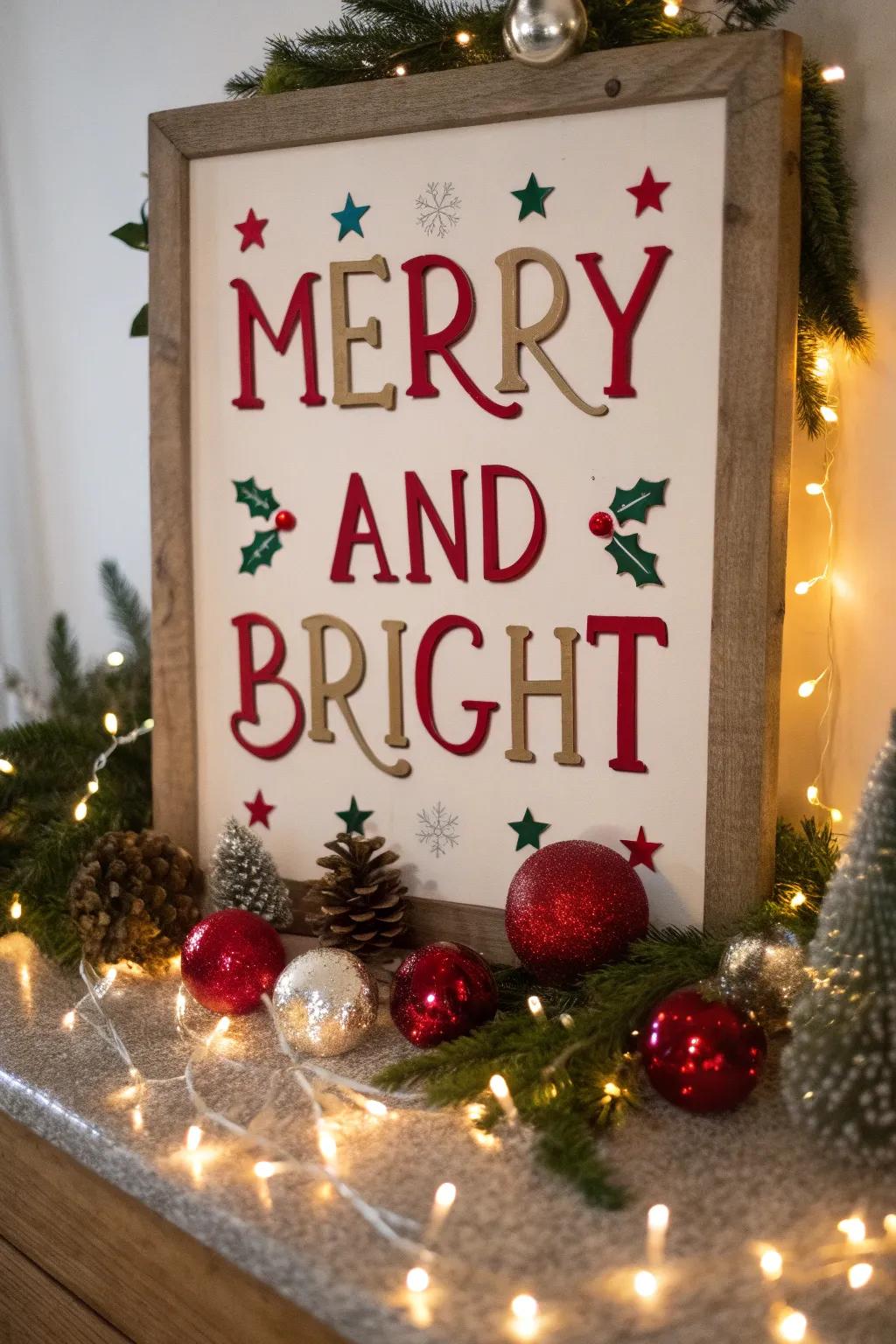 Striking festive script for an uplifting impression.