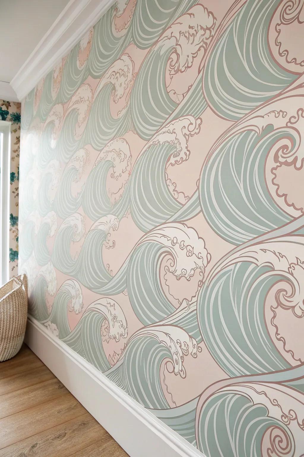 Fluid ripples and twirls infuse energetic dynamism into any setting.