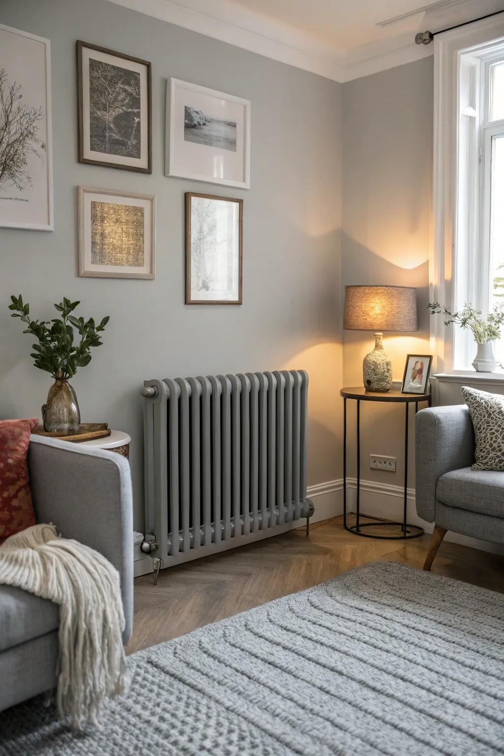 Gentle stone radiators embody subtle sophistication.