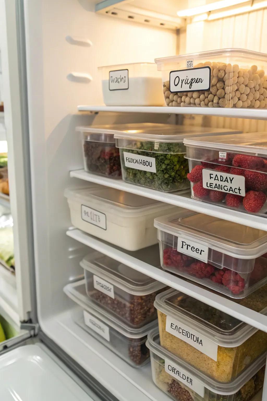 Labeling keeps your fridge organized and practical.